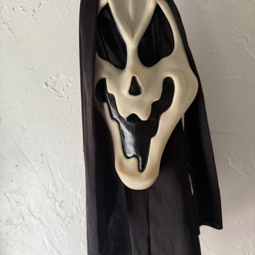 Vintage 90s Glow in the‎ Dark Scream Ghost Face Mask Costume Halloween Mens
